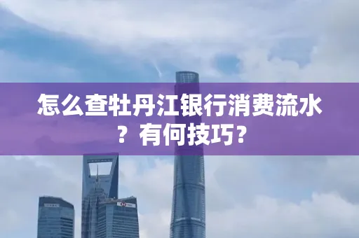 怎么查牡丹江银行消费流水?有何技巧?